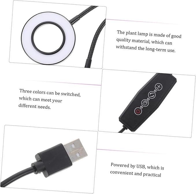 Adjustable LED Plant Light for Indoor Use Dual-Head Clip-On Grow Lamp Timer 5V Energy-Efficient Grow Light for Greenhouse and Succulent Plants
