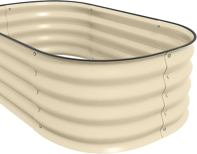 Elevated Garden Bed Kit for Patio &amp Backyard - 3.4' x 2' Galvanized Steel Raised Planter Box for Flowers &amp Herbs