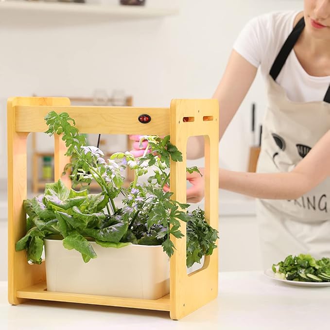 Hydroponics Growing Kits Hydroponics Growing System Indoor Herb Garden Kit with LED Grow Light Hydroponic Garden for Flowers and Vegetables-Intelligent Timing and Light Functions
