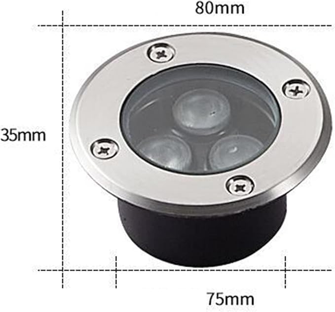 Ultra-Thin Outdoor Recessed Spotlight - 220V Waterproof Garden Ground Lamp IP65 3W Available in Blue and Green