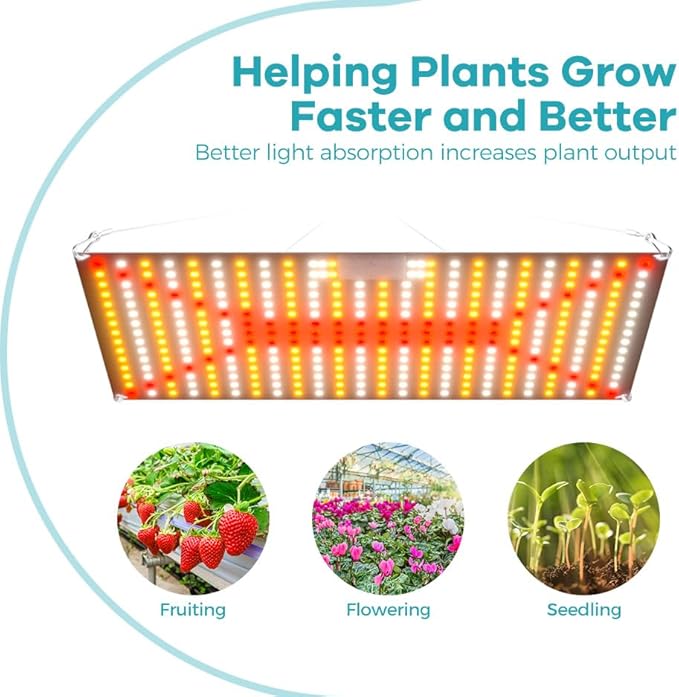 2PCS 400W Plant Light 2025 Update New LED Grow Lamp with Full Spectrum Diodes Dimmable Lights Sunlike for Seedling Veg&ampBloom 240Leds Plant Grow Lamps UV/IR Succulent Cultivate Lamps US Plug with H