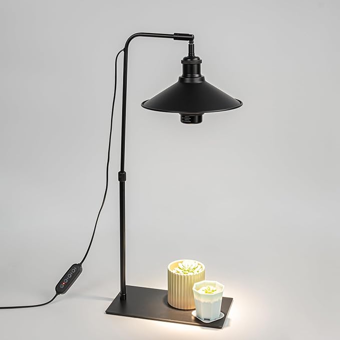 15ft Timer Cord Black Metal Shade Free Standing Plants Grow Stand Light 10W 4500K Full Spectrum Bulb Included Adjusted Height Retro Style