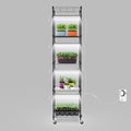 SOLIGT Plant Shelf with Grow Lights 5 Tier Grow Light Stand Rack with 8 Pack 16“ 6000K T5 Full Spectrum Led Grow Lights for Indoor Plants Seed Starting Seedling Growing Timer Included