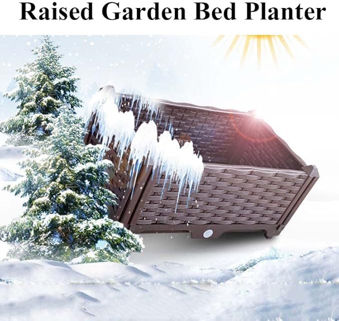 YSUEFIJO Raised Garden Bed for Vegetables Planter Box for Outdoor Plants Flowers Planting Raised Container Planter Raised Beds for Planting Outdoor Plants Vegetables