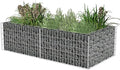 Gabion WallRaised Bed with Gabion net Flower PotBlock Wind and RainGabion Planter Galvanised Steel 71x35.4x19.7