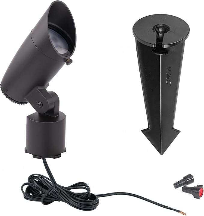 WAC Lighting LED 12V Colorscaping Smart App Controllable Landscape Lighting with RGBWW Color Changing and Tunable White Accent 15W Spot Light with Adjustable Beam Angle in Black