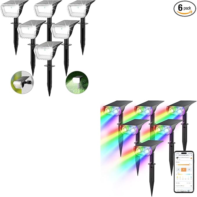 Linkind Solar Lights Outdoor 60 LEDs 30% Conversion Rate Smart Solar Spotlight SL5