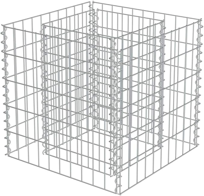 Gabion Raised Bed Garden beds Outdoor Raised Flower Bed Patio planters Standing Planter Suitable for Corridor Nursery Courtyard Arboretum Galvanized Steel 19.7x19.7x19.7