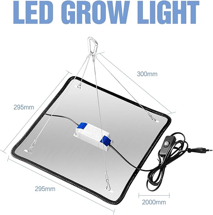 LED Grow Light 3x3 Ft Coverage Dimmable Plant Grow Light Full Spectrum Flower Seeds Hydroponics Cultivation Lamp for Indoor Plants Seeding Veg &amp BloomA