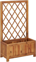 Garden Raised Bed with TrellisWood Planter with Trellis Planter Box with Trellis Raised Garden Bed Outdoor for Plants Hanging Flower Baskets Solid Acacia Wood