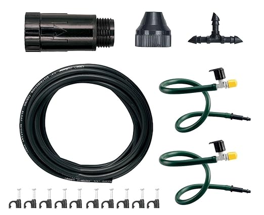 2-Pack Orbit 56311 Hanging Basket Drip Irrigation Drip Watering Kit with Flex MistersBlack