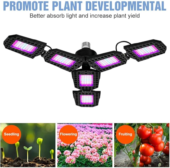 2PCS 200W Indoor LED Deformable Succulent Cultivation Lamps 110V Sunlight Foldable 90° Seedling Planting Lamping UV/IR Sunlight Spectrum Hydroponic Greenhouse Tent Vegetable Fruit Flower Potted Moss