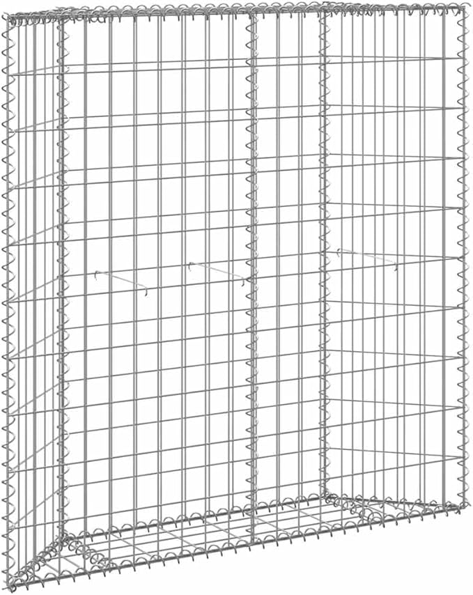 Gabion Raised Bed Silver Galvanized Steel 39.4x7.9x39.4 in Trapezoidal Outdoor Planter for Garden High Load Capacity