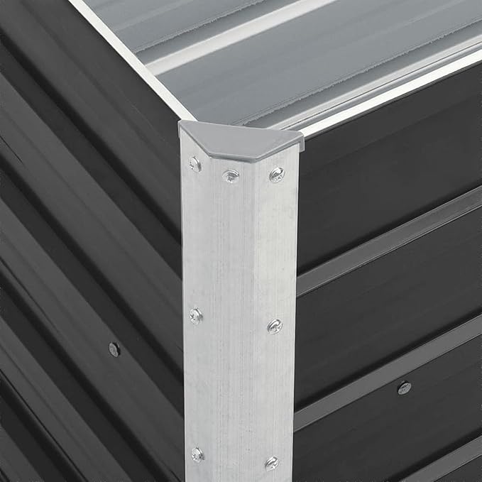 Garden Raised Bed Galvanized Steel 94.5x15.7x17.7 Anthracite SE100304