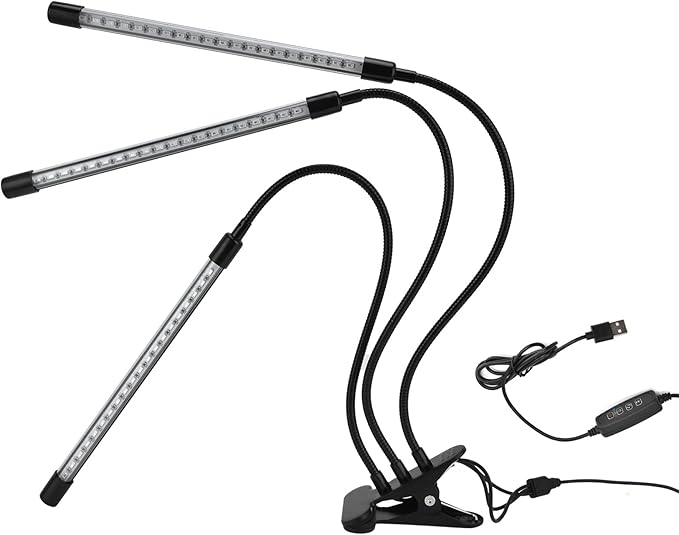 LED Plant Lamp with Grow Light Adjustable Gooseneck Timer Garden Grow Lamp USB Powered for Indoor Plants
