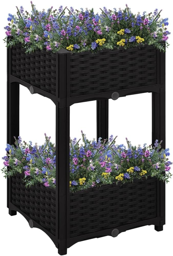 Raised Bed PlanterGarden BedGalvanized Raised Garden BedPlanter Raised bedsGalvanized Planter15.7x15.7x28 Polypropylene