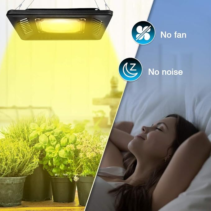 Relassy 150W Waterproof Plant Light Outdoor Grow LightSunlikeFull Spectrum LED Grow LampWithout NoiseUltra ThinHeat Dissipationfor Seedling Growing Blooming Fruiting