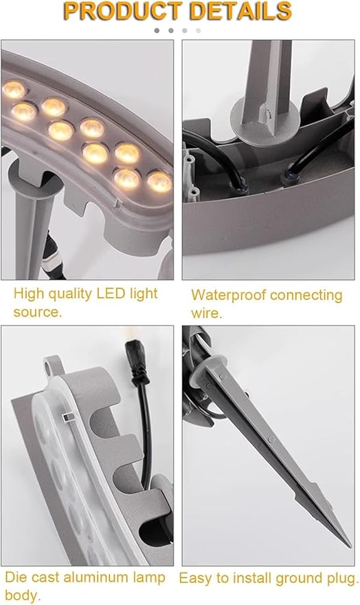 Lights OutdoorSmall Landscape Spotlights LED Low Voltage Landscape Tree Ring Lights for Park Lawn(Warm White LightPack of 6) (White 7)