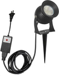 Kiven IP65 Waterproof LED Landscape Clamp Light Black Decorative Spotlight Lamp with Plug-in Cord and Timer for Indoor Outdoor Yard Garden Step Statue Mini LED Lawn Light (7W Cool White)