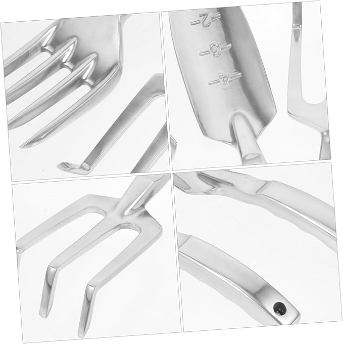 POPETPOP 1set Multi-Purpose Garden Tool Set Ergonomic Planting Shovels and Rakes for Easy Soil Loosening Lightweight Gardening Supplies Includes Large Spade Measuring Trowel Three-Prong and