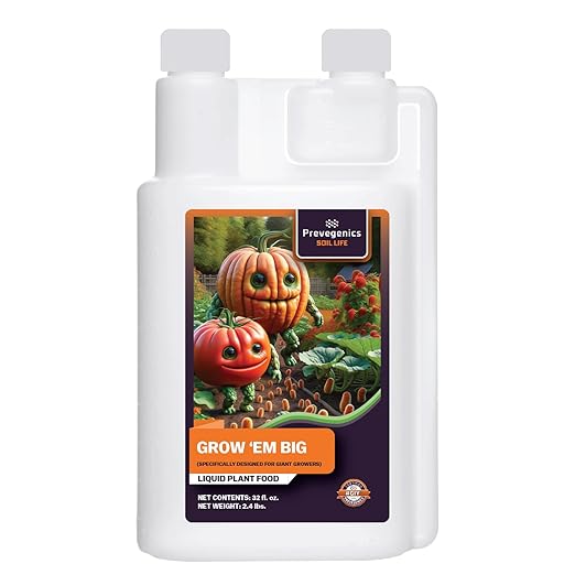 Grow 'em Big | (32 fl. oz.) | Professional Grade Microbial Solution for Giant Growers | Liquid Plant Food | Enhances Soil Health Root Development and Nutrient Uptake