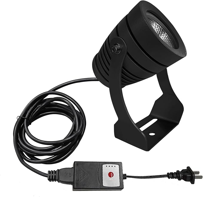 Kiven IP65 Waterproof LED Landscape Mini Up Down Light LED Decorative Spotlight Lamp with Plug-in Cord and Timer for Indoor Outdoor Yard Step Statue LED Lawn Light(8W Cool White)