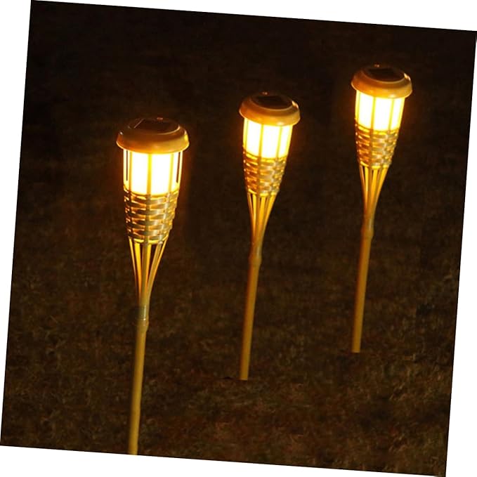 2Pcs Solar Torch Lights Warm Light Spike Spotlights for Garden Landscape and Pathway Lighting Height Durable Outdoor Solar Light with Light