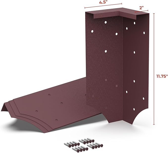 Raised Garden Bed Corner Brackets With Securing Lip | Fits Lumber up to 2 Inch x 12 Inch in Size | Set of 4 | DIY Flower or Vegetable Garden | Copper