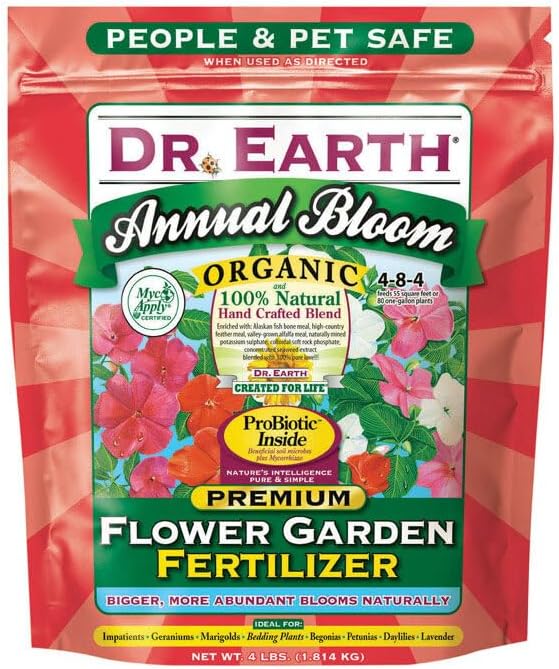 Dr. Earth Annual Bloom Fertilizer for Impatients Geraniums 4 lb. (705P)