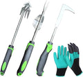 Stand Up Hand Weeding Tool Set Heavy Duty Stainless Steel Weed Puller for Lawn &amp Garden with 4-Claw Digger Crack Weeder and Ergonomic Rubber Handle Manual 3 Pieces