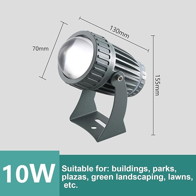 Landscape Lamp - AC85-265V Long Range LED Beam Light Rotation Spot Lights IP65 Waterproof Narrow Beam Spotlight Outdoor Architectural Decorative Lighting(Warm Light10w)