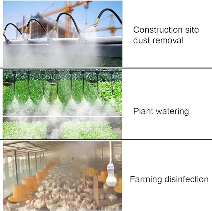 Automatic Drip Irrigation Kits 360° Curved Garden Irrigation Kit with Adjustable Nozzles Quick Installation Watering for Greenhouse Lawn Outdoor Plants(50m/164ft)