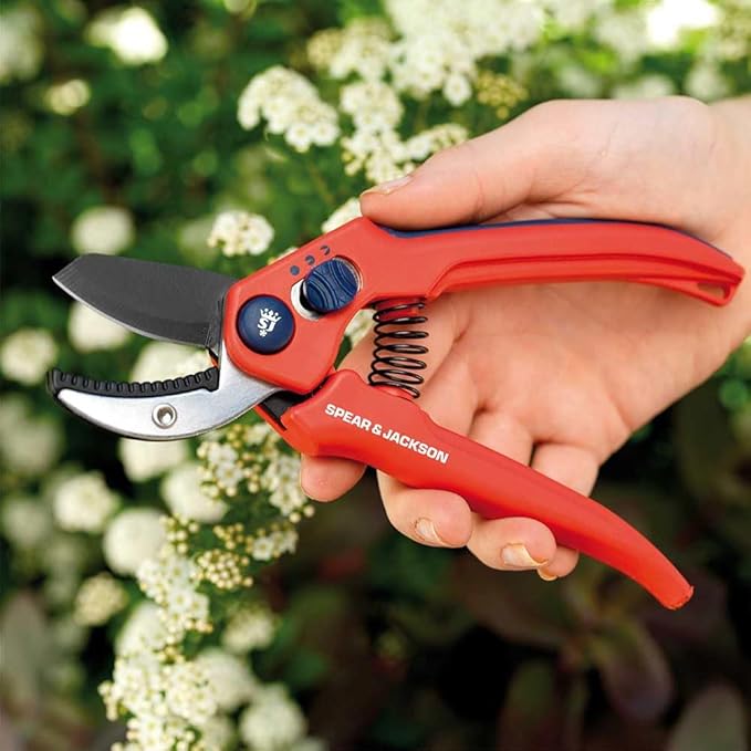 Spear &amp Jackson CUTTINGSET3 Razorsharp Adjustable Width Pruner and Glove Set Steel