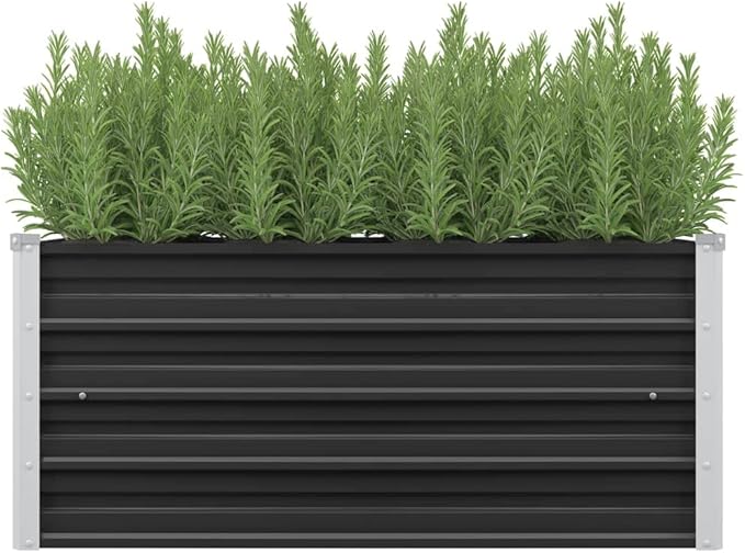 Cultivation RoomPatio Garden Home DecorVegetable planters for Porch PatioDurable and Long-LastingGarden Raised Bed Anthracite 39.4x15.7x17.7 Galvanized Steel