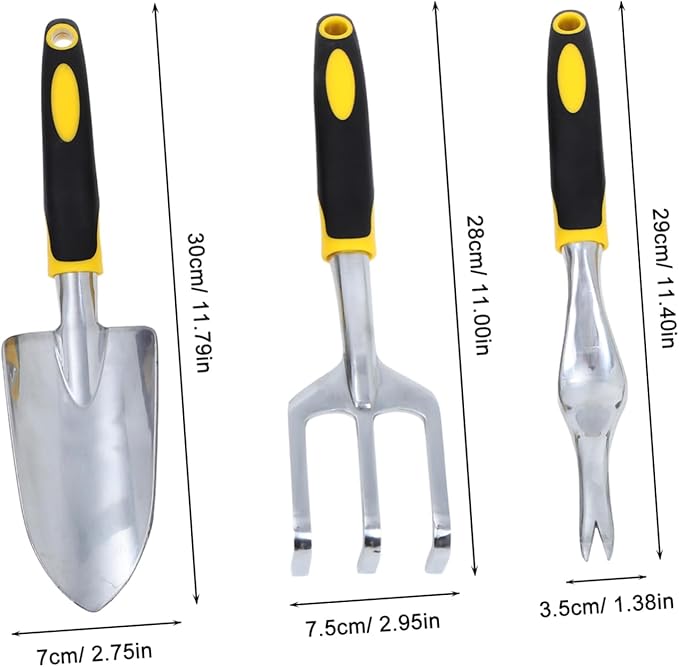 1set Garden Tool Set Gardening Hand Tools for Planting Weeding and Trimming Includes Trowel Shovel and Rake for Indoor and Outdoor Use