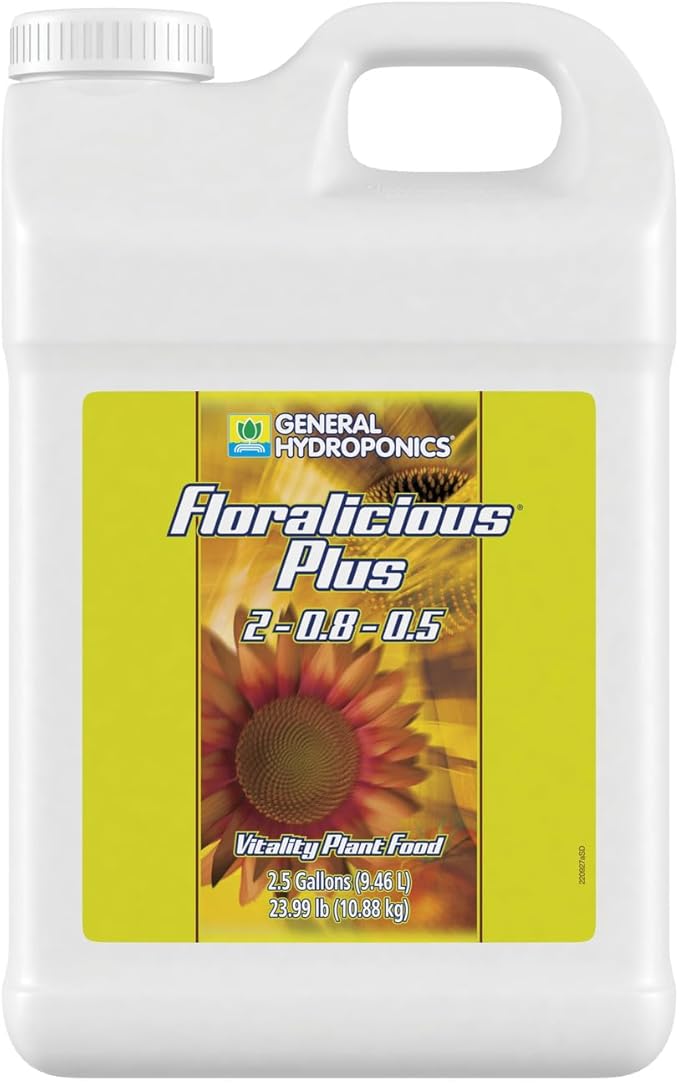 General Hydroponics Floralicious Plus Vitality Plant Food 2-0.8-0.5 2.5 gal.