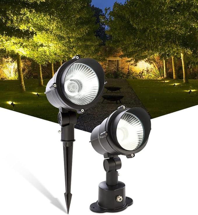 5/10/12/15/18/20/30W Outdoor Led Spotlight Waterproof Landscape Light with Pointed Led Landscape Spotlights Illumination Garden Outdoor Pathway Lighting/A(10W)/6000K White Light