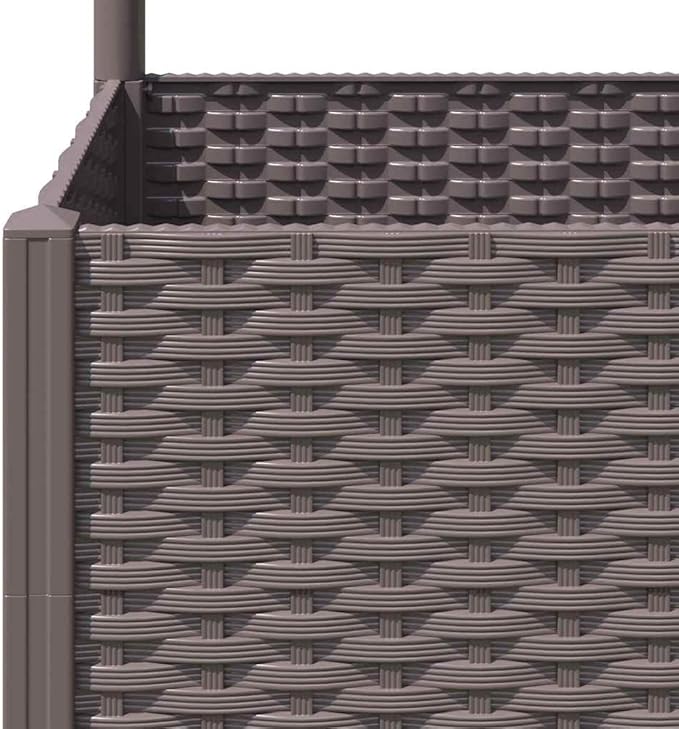 Brown Raised Garden Planter with Trellis 31.5x15.7x53.5 in UV-Resistant Polypropylene Elevated Flower Bed Box for Balcony Patio Outdoor Gardening