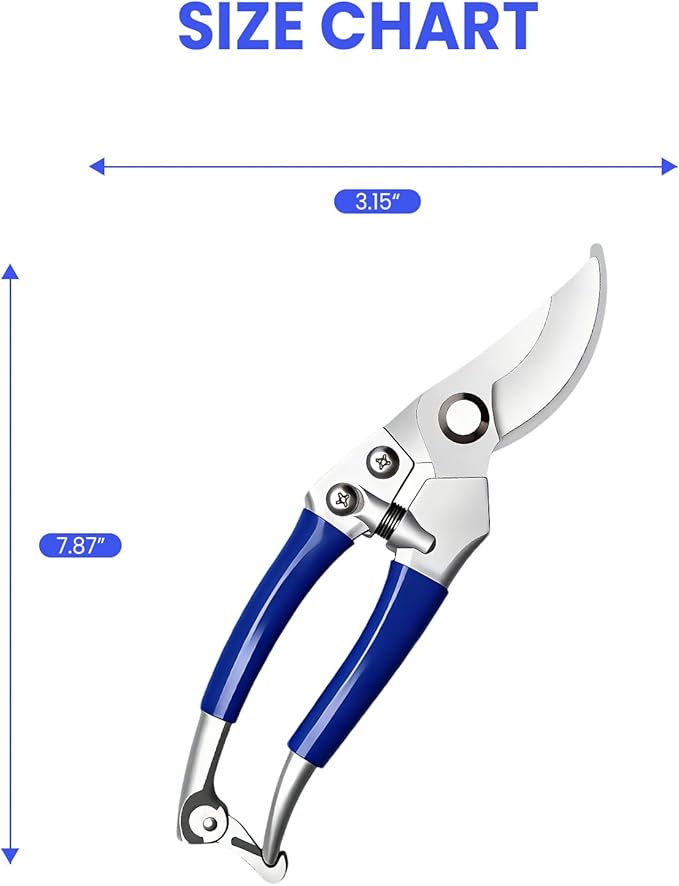 2-Pack Zinc Alloy Pruning Shears Set for Gardening | R3120 Curved &amp R3121 Straight Garden Shears 8x20cm | Professional Gardening Tools with Bypass Blades for Plants Flowers &amp Branches