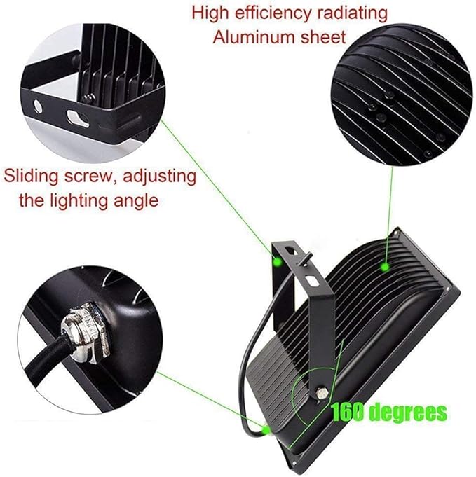 Fengyan Landscape Lights 1pcs Led Floodlight 1 0w / 20W / 30W / 50W AC85-265V Waterproof IP65 COB Spotlight Spotlight Outdoor Wall Garden Lamp LED Street Lamp