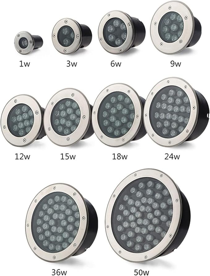 Round Courtyard Underground Spotlight - Outdoor Ground Landscape Light LED Recessed Ground Spotlights IP65 Low Voltage LED Underground Light for Garden Square Pathway Villas Lawn Terrace
