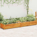 Brown Acacia Wood Raised Garden Bed Large 78.7x19.7x9.8 Inch Outdoor Planter Box for Vegetables Flowers Herbs Durable Oiled Finish for Patio Deck Balcony