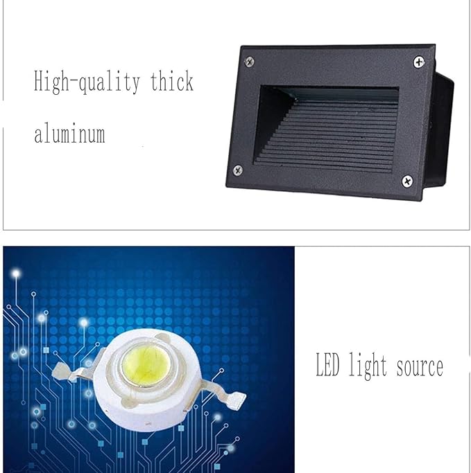 Landscape Lamp - IP65 Waterproof LED Outdoor Corner Lights Side Wall Spotlight AC85-265V Recessed Staircase Step Footer Light for Corridor Wall Lighting Projects(Yellow6W(205 * 85mm))