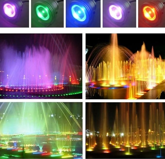 LED Swimming Pool Light- 10W Pond Fountain SpotLights Embedded Floor Lamp Underwater Lights 12V Waterproof IP68 Landscape Lighting(B-Warm White)