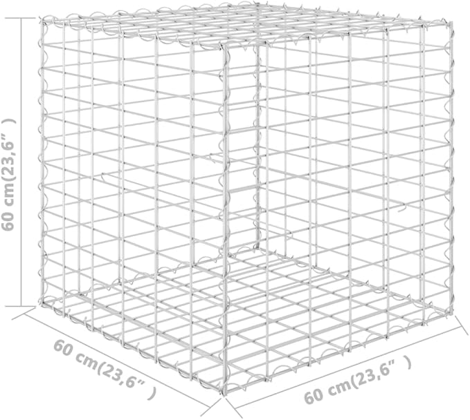 YAFF Cube Gabion Raised Bed Steel Wire 23.6x23.6x23.6