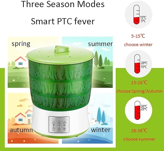 Automatic Sprouter Bean Growing Machine Bean Sprouts Growing Machine Bean Sprouts Maker Seed Germination Kit Germinating Sprouts and Microgreens