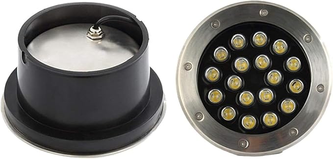 Ground Lights Underground Light Embedded Underwater Spotlight Stainless Steel IP68 Waterproof Landscape Lighting Underwater Pond Spotlight(Green18W) (Red 9W)