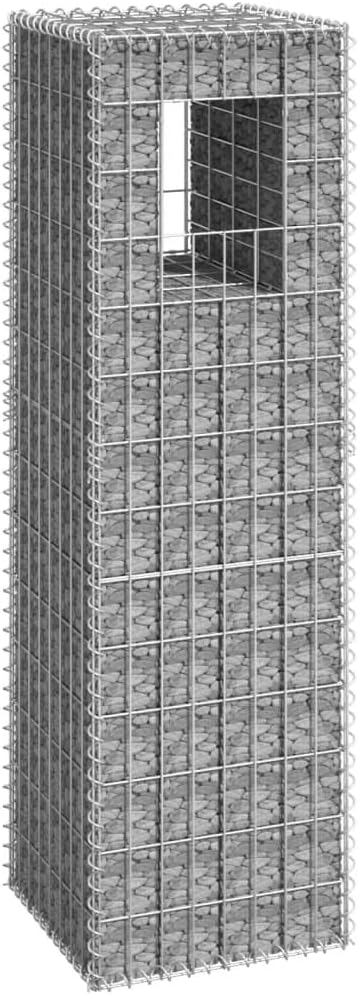 Galvanized Steel Gabion Basket Post/Planter Raised Bed Gabion Raised Bed to Fill with Rocks or Gravel Stable Durable Gabion Post 15.7x15.7x55.1