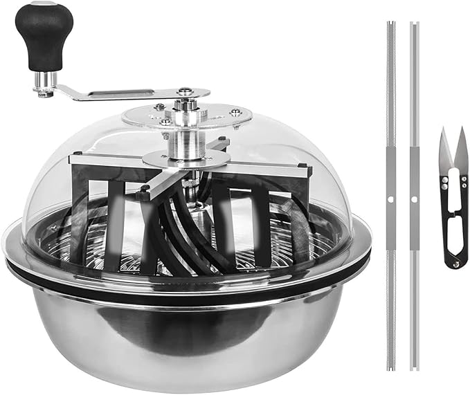 19 inch Bud Leaf Bowl Trimmer with Clear Visibility Dome Sharp Stainless Steel Blades with Spin Cut Solid Metal Gear Box for Hydroponic Plant