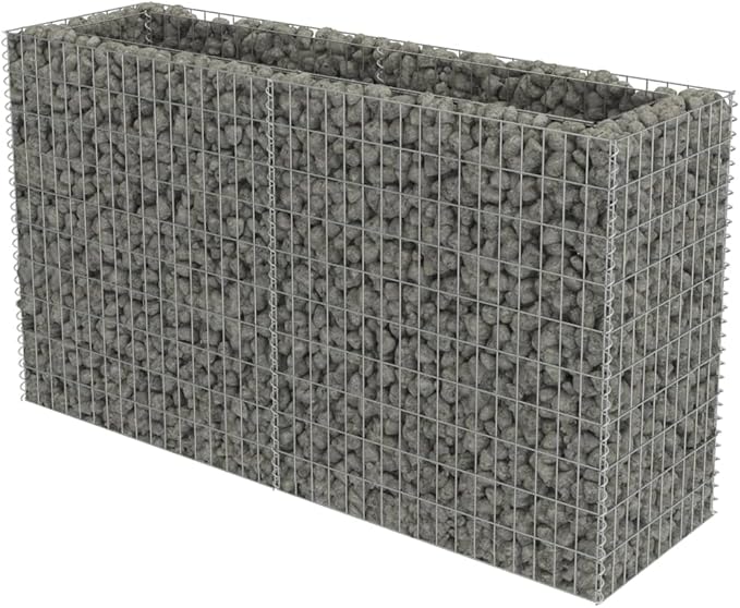 Gabion Raised BedRaised Bed Outdoor Garden Stone Basket Planter Raised Vegetable BedSteel Garden Decoration Galvanized Steel 70.9x19.7x39.4